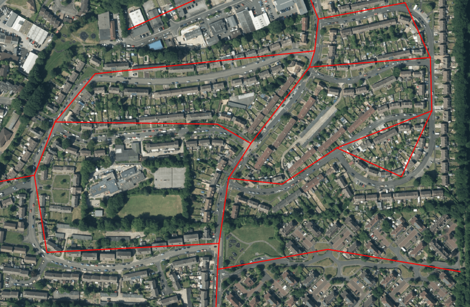 Winchester with roads overlaid